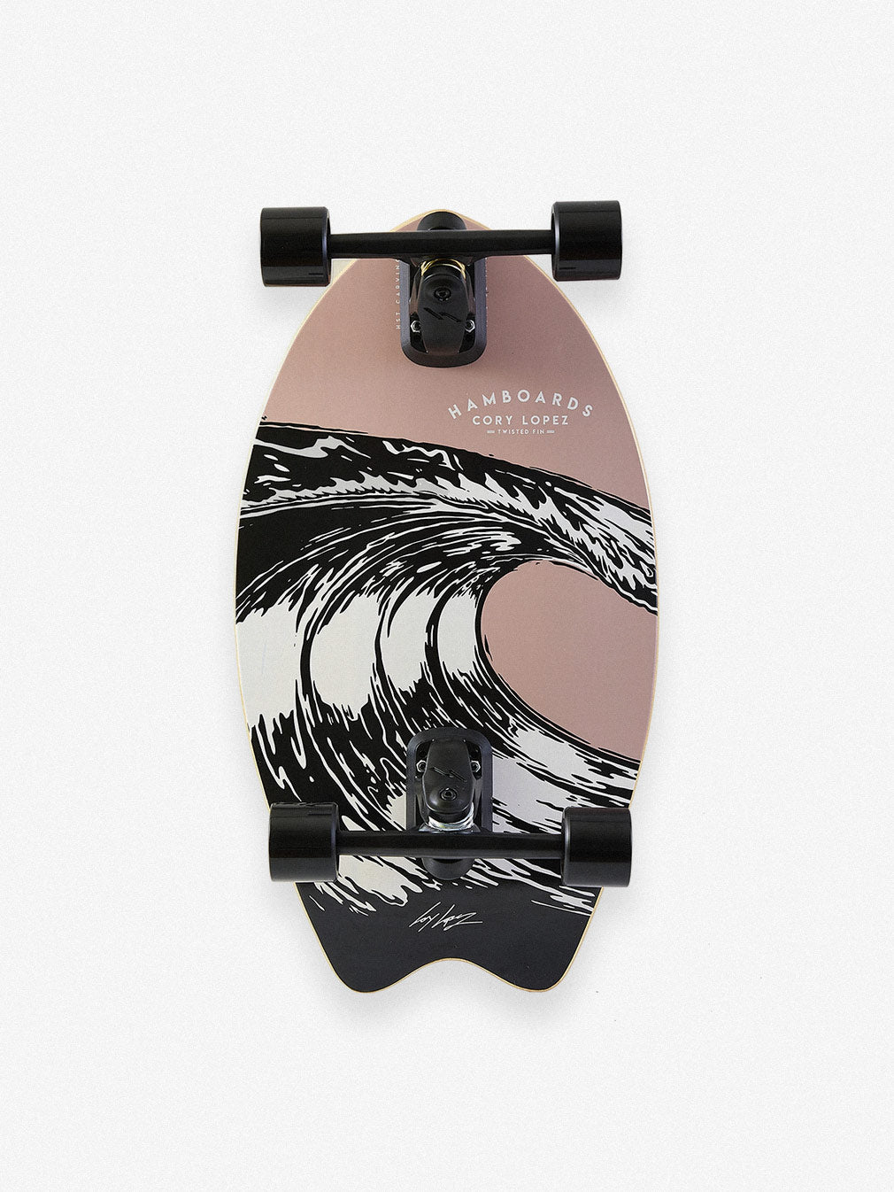 Hamboard Twisted Fin Birch Pastel 26″ Surfskate - Youth Lagoon
