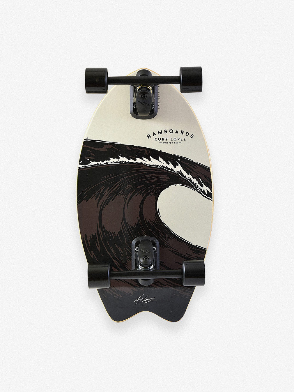 Hamboard Twisted Fin Natural Grey 26″ Surfskate - Youth Lagoon