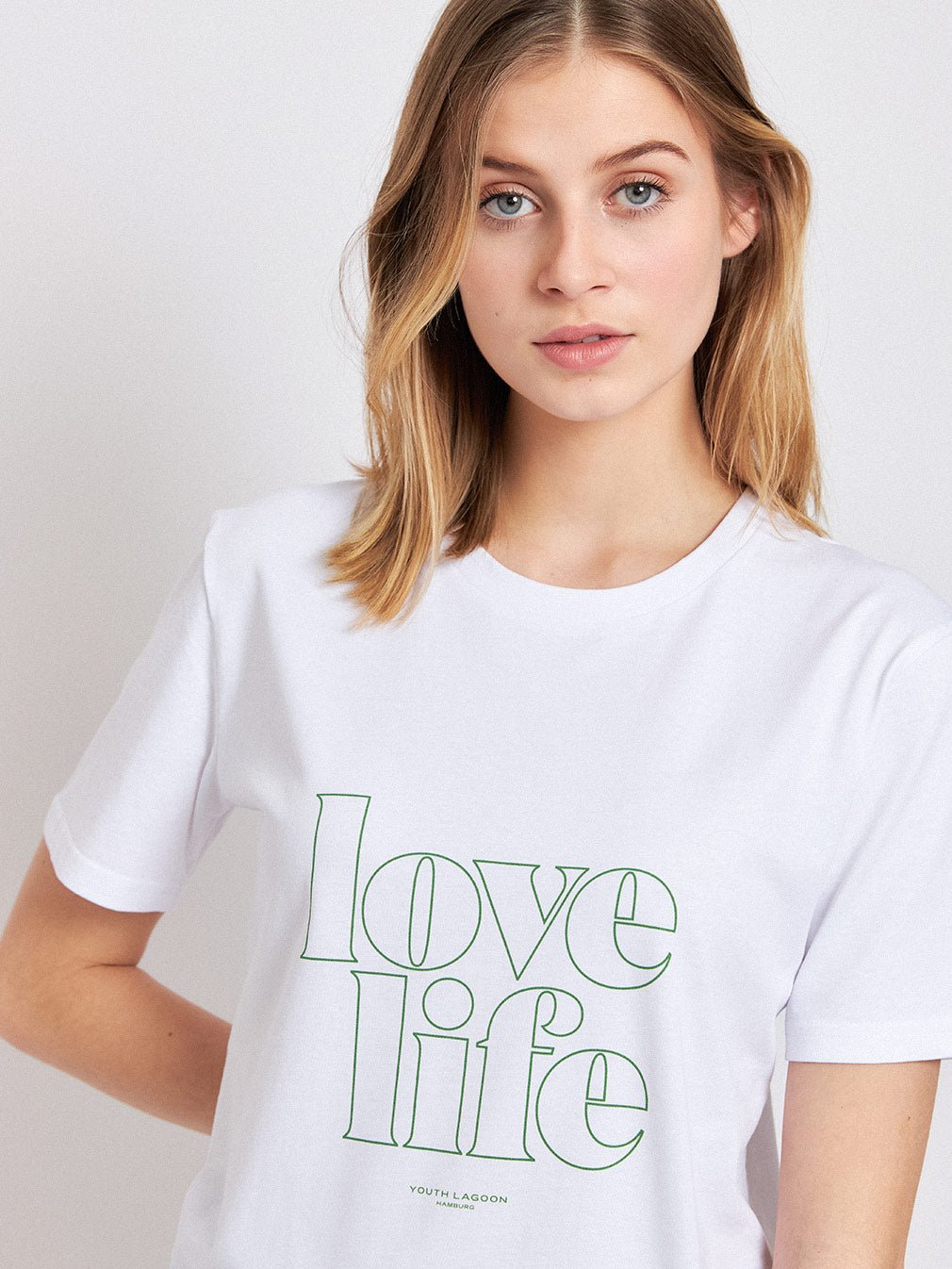Love Life Green — Women's T-Shirt - Youth Lagoon